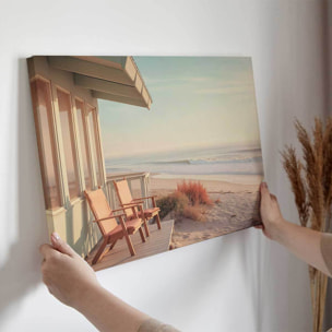 Tableau mer et plage Cabanon à Malibu Toile imprimée