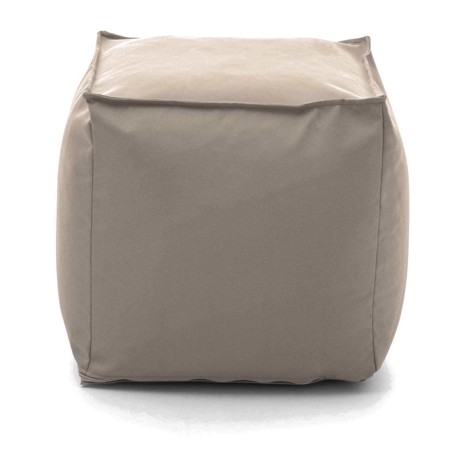 Pouf Annalaura, Pouf multifunzione, 100% Made in Italy, Poltroncina relax in tessuto imbottito, Cm 45x45h45, Beige