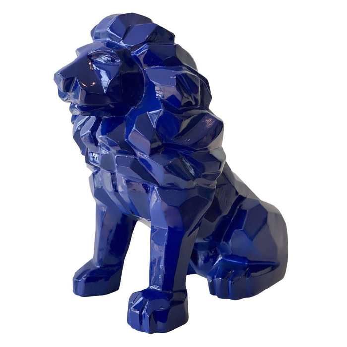 Lion origami Bleu