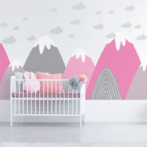 Stickers muraux enfants - Décoration chambre bébé - Autocollant Sticker mural géant enfant montagnes scandinaves ELIKA