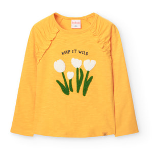 Camiseta punto flamé de niña -BCI