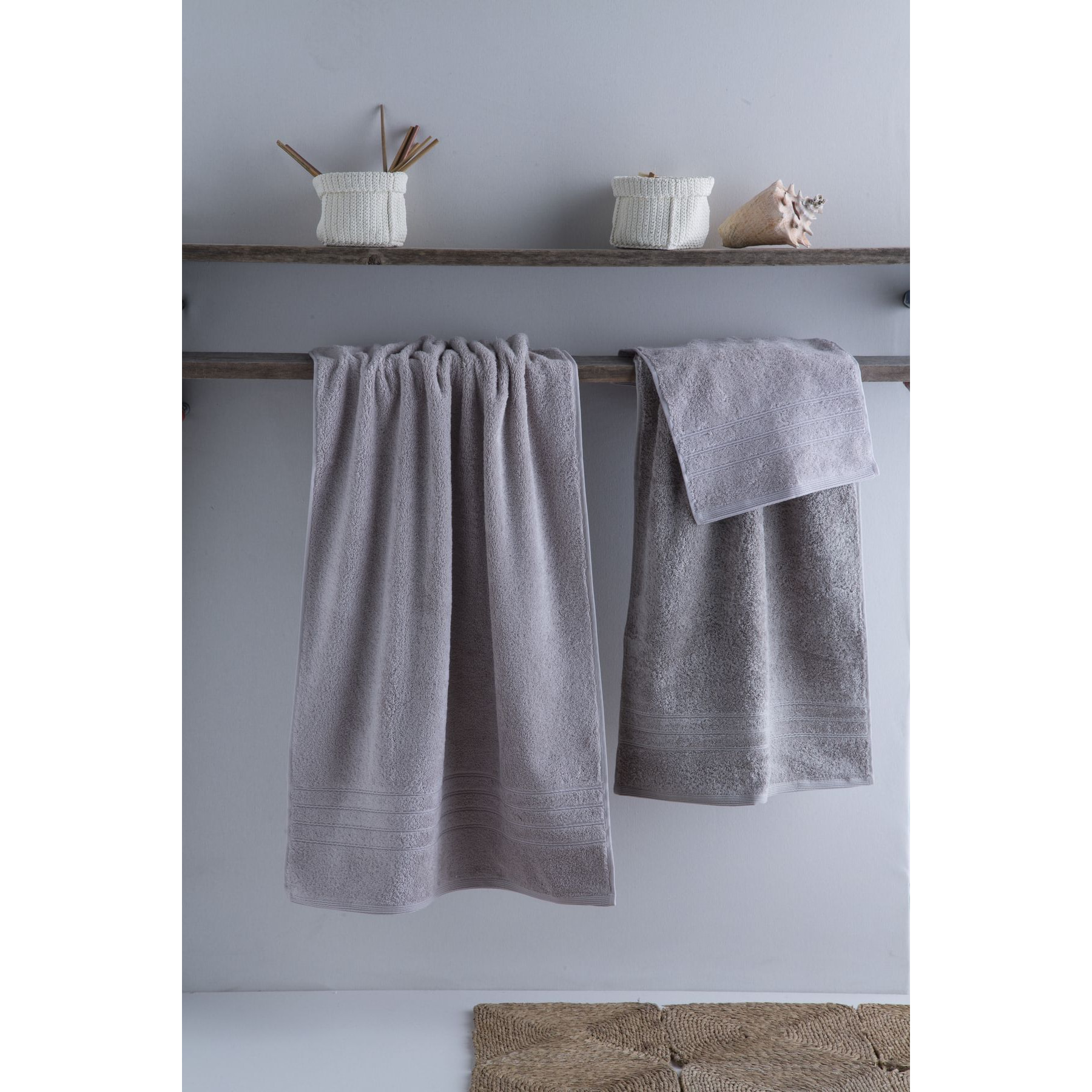 Juego 3 toallas algodón 700 gr/m2 color PERLA