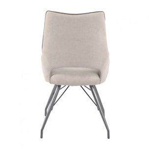 Chaise en tissu avec piètement en métal noir - 4 coloris - LIANA