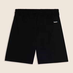 Pantaloncini neri regular fit con stampa Mickey Mouse