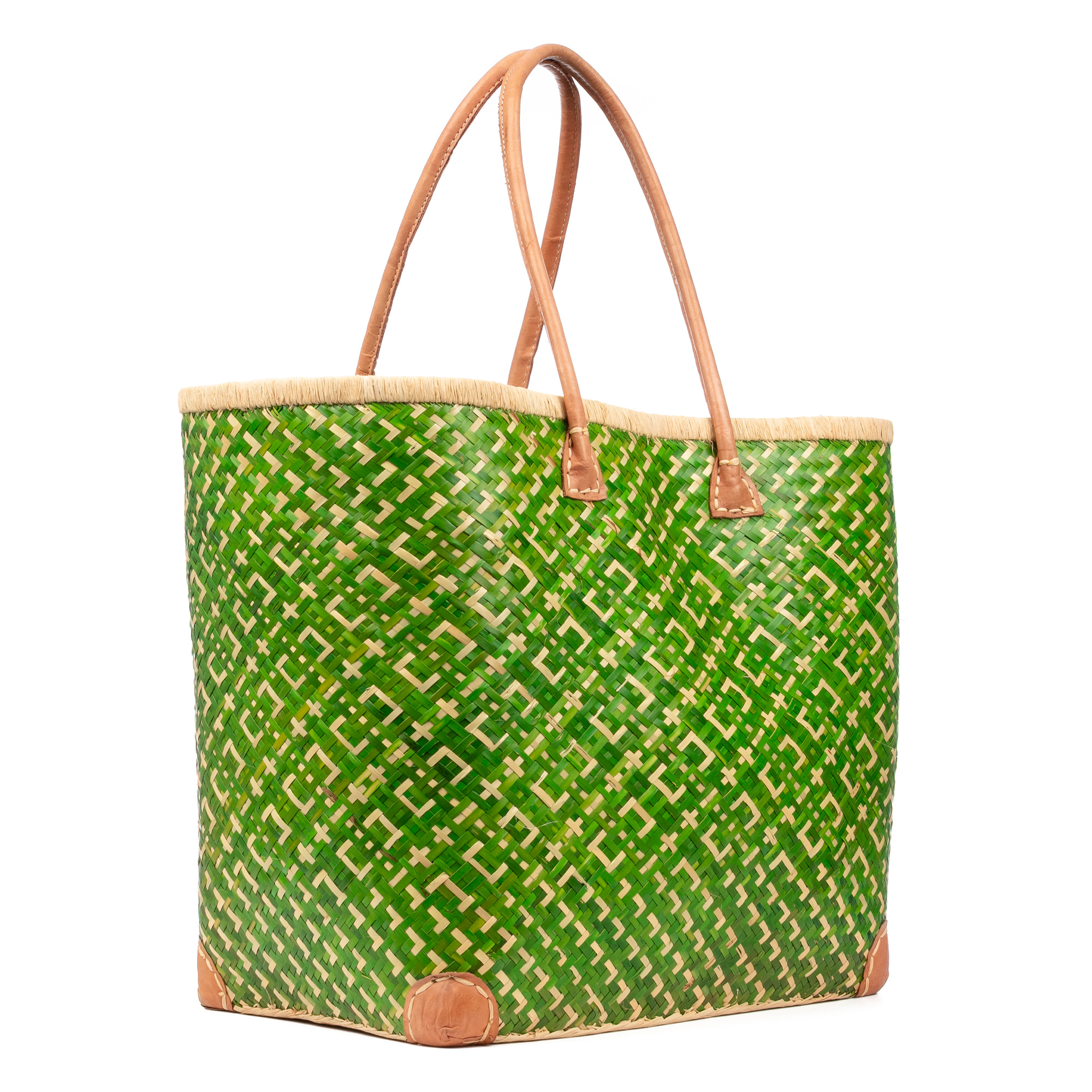 Arda bolso de hombro mujer. Fabricado en paja con asas de cuero.