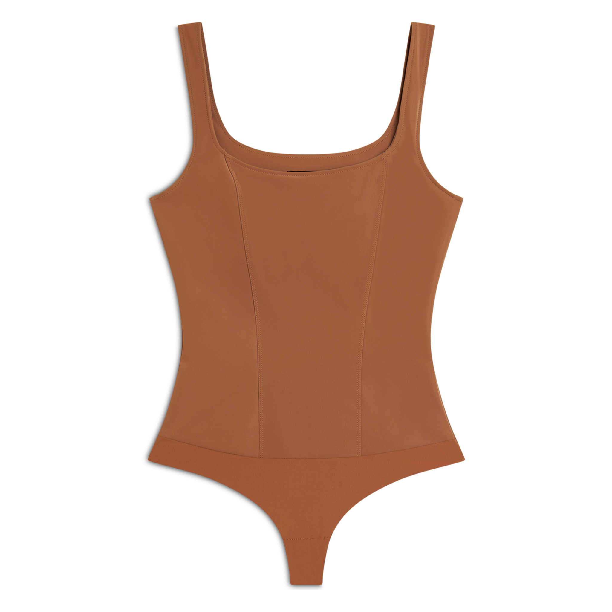 Body scollo quadrato in similpelle lucida