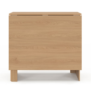 Table à manger dépliable Faustine avec rangement intégré bois et lattes 150cm