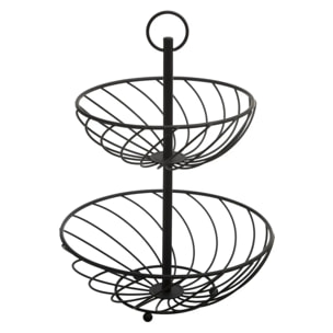 Corbeille torsade 2 étages métal 22/27cm