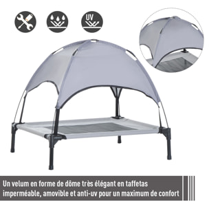 Lit pour chien chat sur pieds + parasol + sac de transport