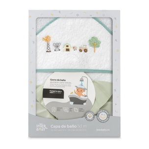 Capa Baño 1X1 Mod Granja Koala+ Gorro Bco/Verde