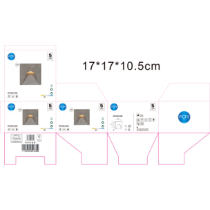 Forlight EMPOTRABLE DE PARED IP65 TAKE LED 1.9 BLANCO CÁLIDO - 3000K ON-OFF CEMENTO 135