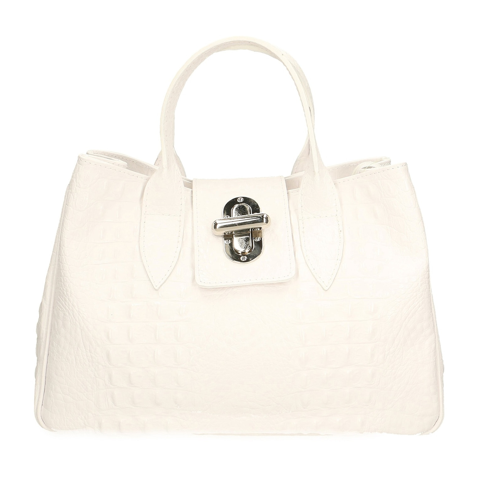 Borsa a mano da donna - Modello Ascoli - Pelle stampata cocco - 35.0 x 25.0 x 15.0 cm
