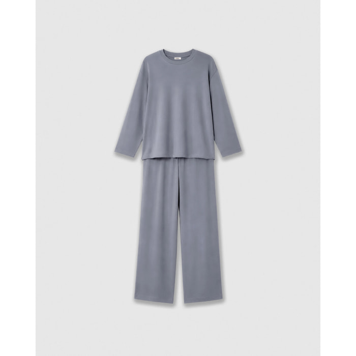 Pijama largo viscosa índigo