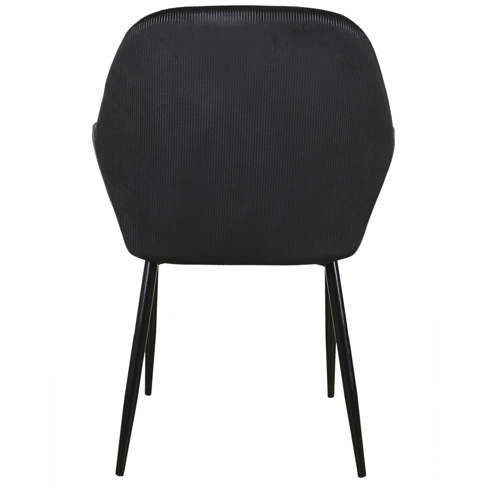 Fauteuil Giulia Noir Velours Cotele - Lot De 2