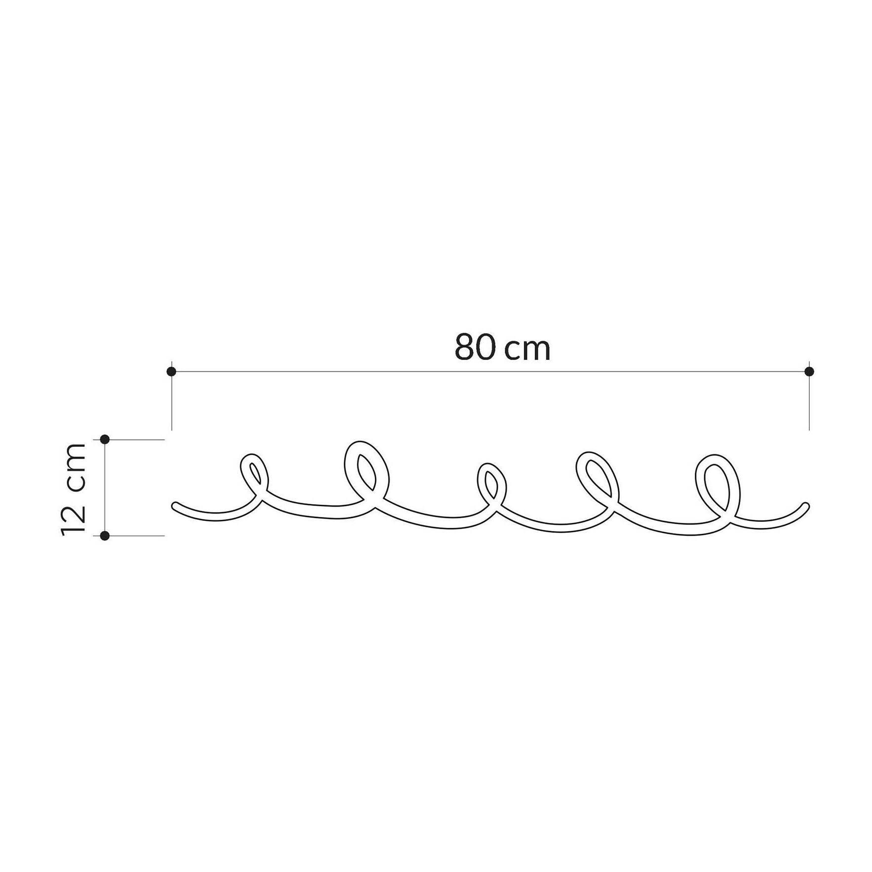 Appendiabiti Dgiuntol, Attaccapanni, Portabiti multiuso, Appendiabiti da parete, 80x5h12 cm, Nero