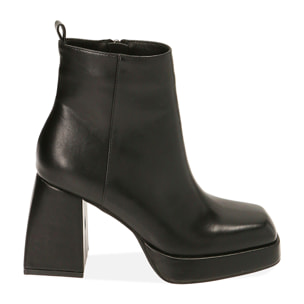 Ankle boots neri, tacco 9 cm