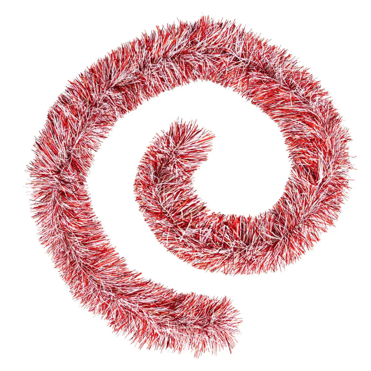 Guirlande de noël "Boa" brin fin rouge et blanc 150x8x2m
