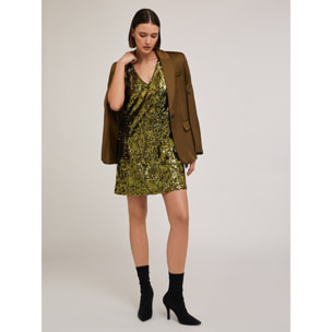 Motivi - Vestito in paillettes disegno geometrico - Verde