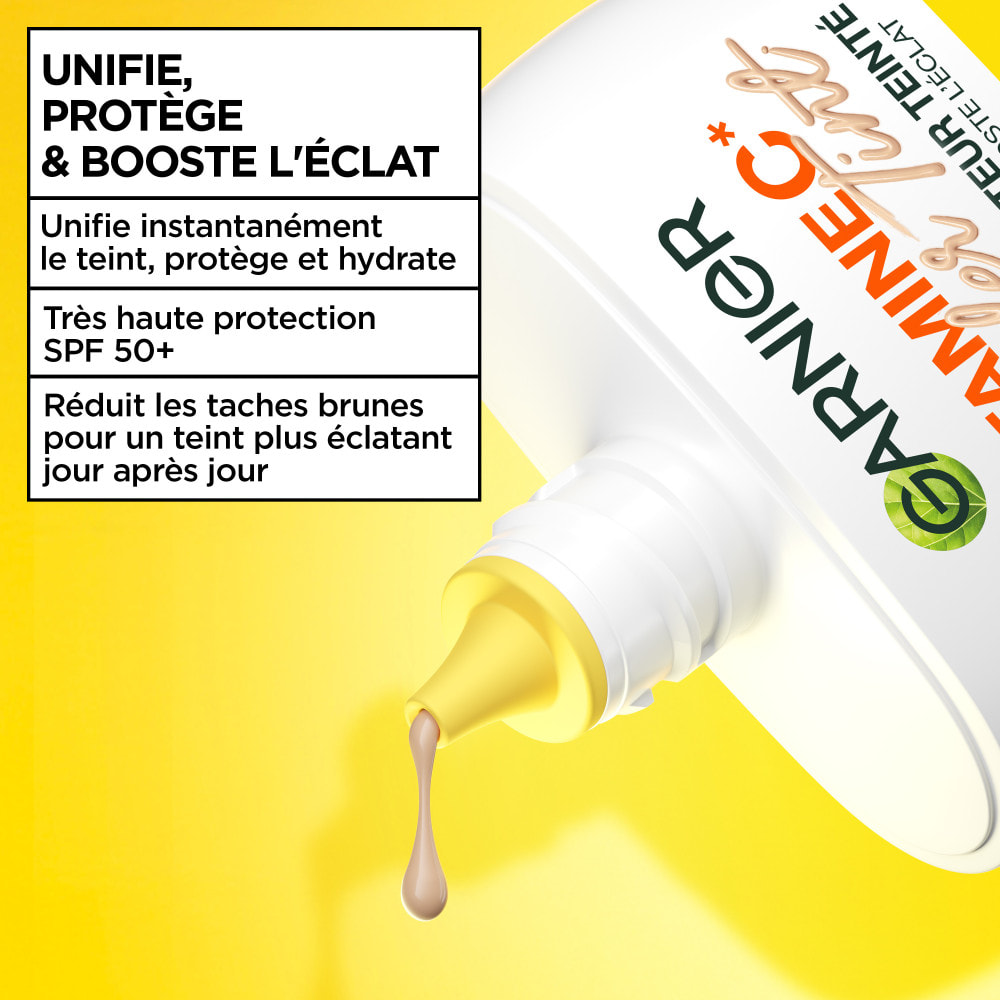 Garnier SkinActive Vitamine C Fluide Perfecteur Teinté Wonder Tint SPF50+, Teinte Claire