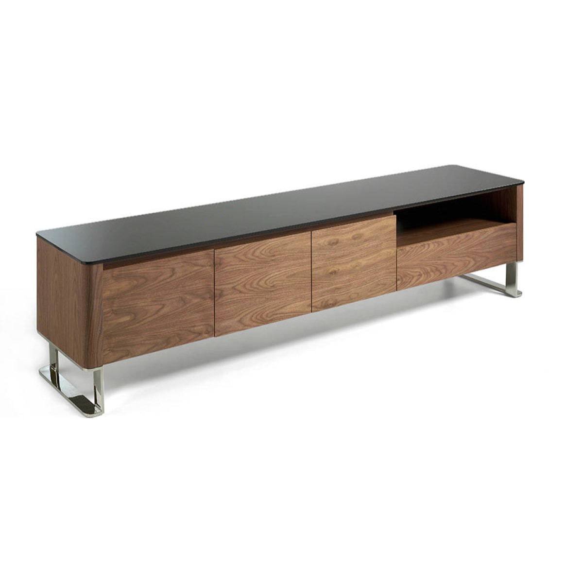 Mueble TV Angel Cerda de nogal y cristal 200x45x48cm