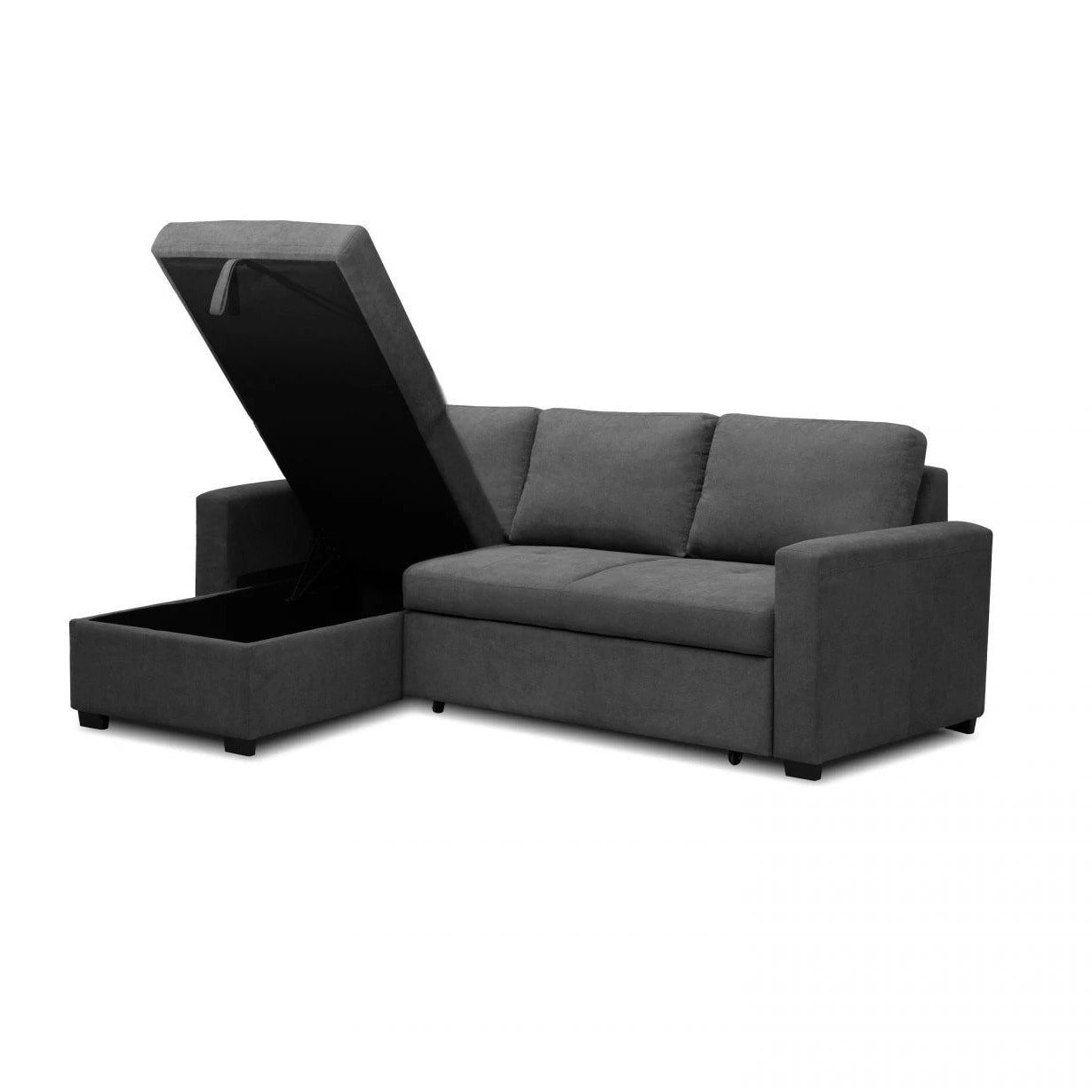 Sofá cama con chaiselongue reversible 4 plazas Saira Gris