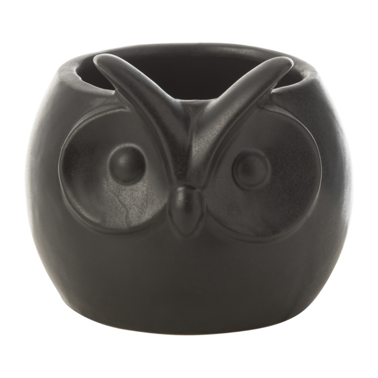 J-Line cache-pot Hibou - porcelaine - noir - small - Ø 11 cm
