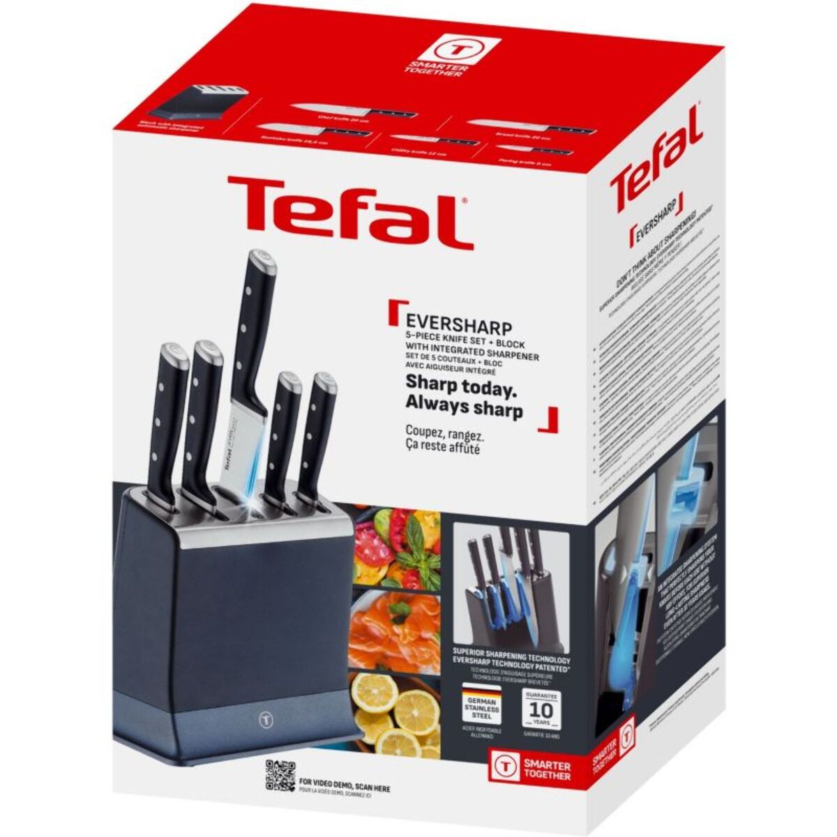Bloc couteaux TEFAL EverSharp Pro 5 pcs aiguiseur integré