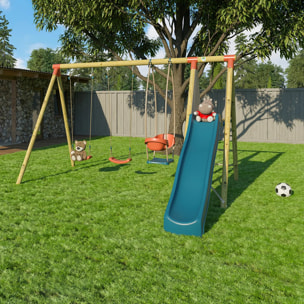 Balançoire en bois 2,30 m Topwood PUNJI 2 - 5 enfants