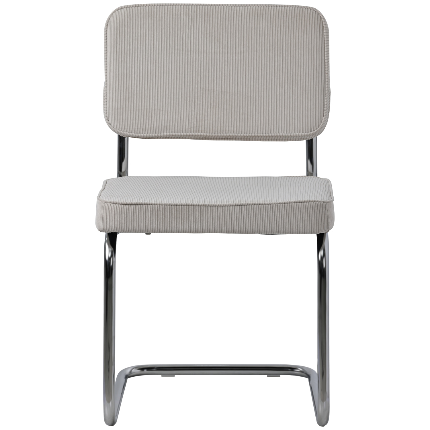 Lot de 2 chaises cantilever en velours côtelé beige MARIA