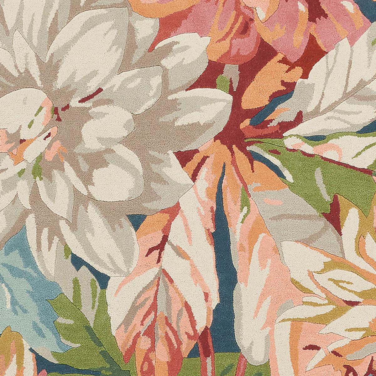 Tapis salon et chambre fait à la main en laine motif floral RAJO