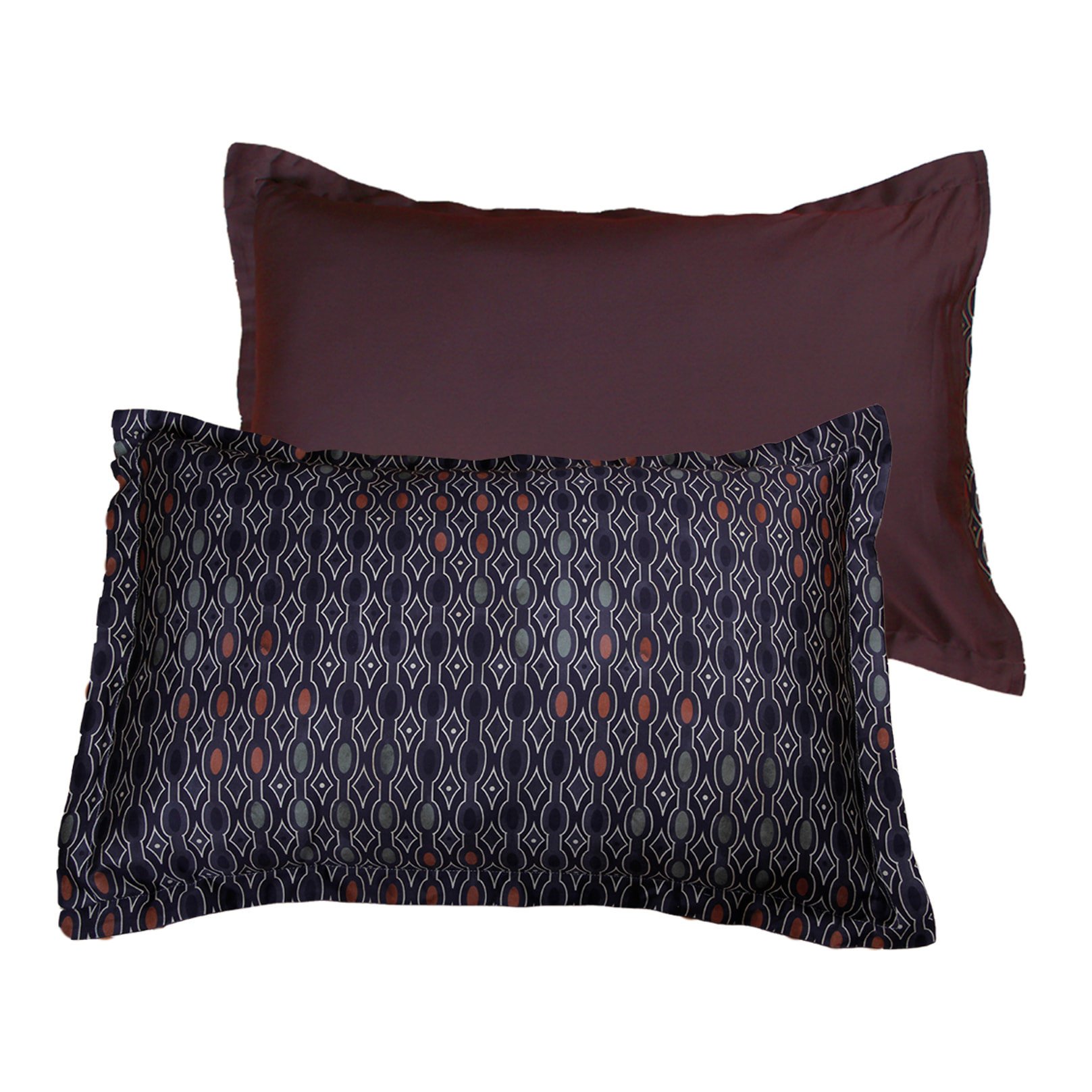 Lot de 2 Taies d'oreiller satin de coton imprimé Majeur