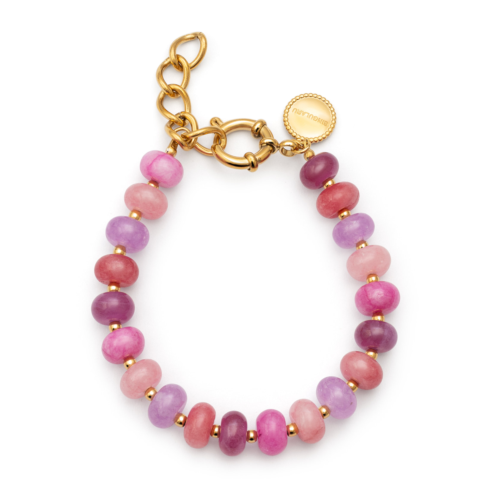Pulsera Rosé Stones Acero Baño Oro