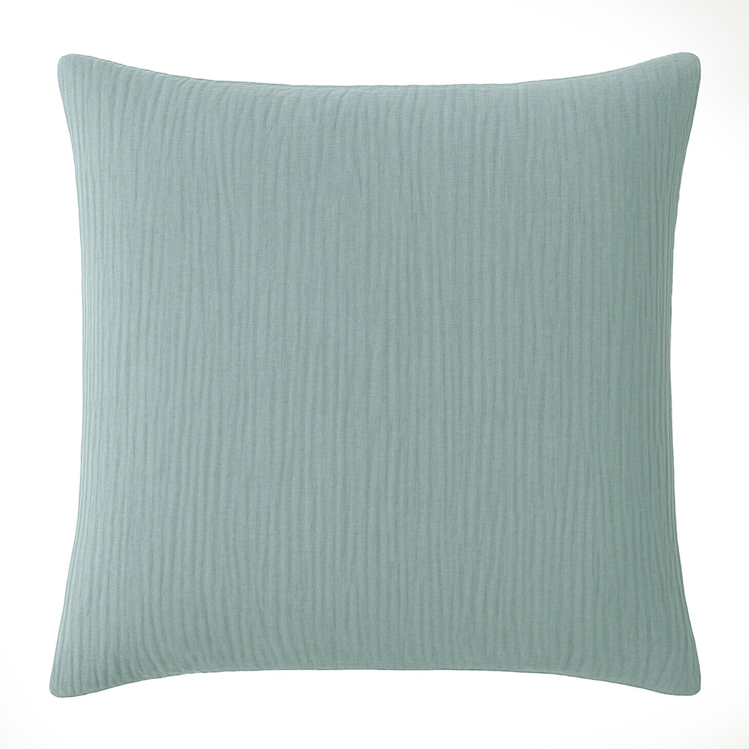 Paire de taies d'oreiller gaze de coton lavé bleu givrée