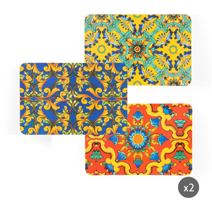 Set de 6 sets de table rectangulaires Excelsa – Trinacria, Polypropylène Multicolore