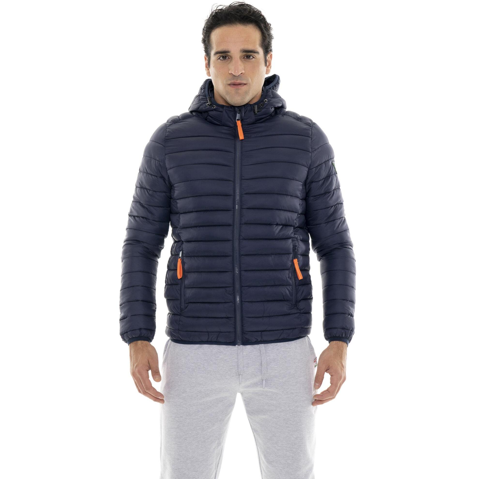 Plumífero de invierno para hombre 'Basic' con cremallera y capucha