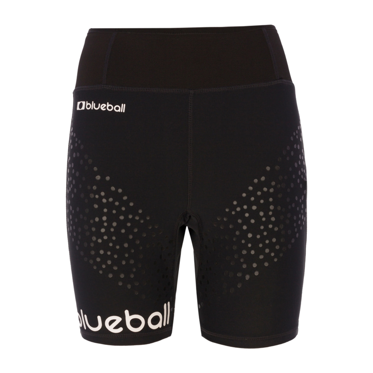 Calzamaglia da corsa a compressione corta Blueball da donna, in bianco e nero