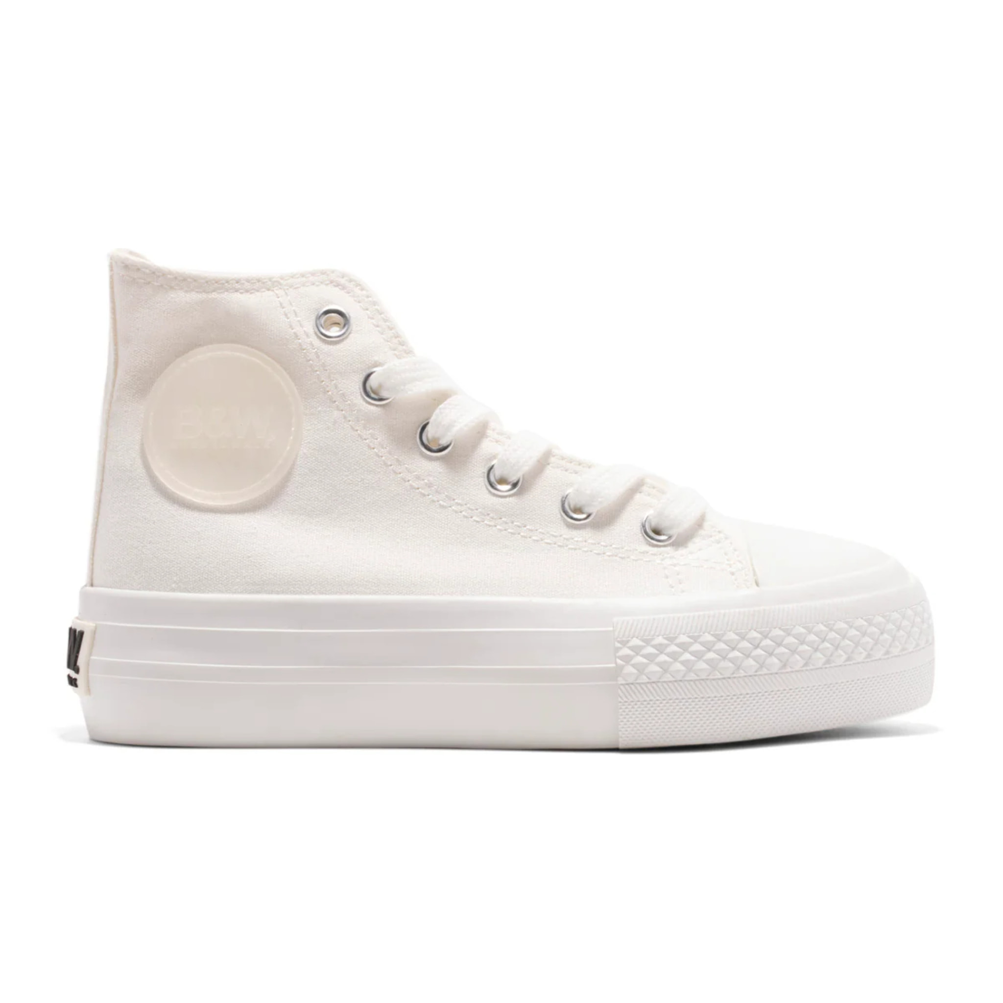 Zapatillas Altas con Logo Lateral en Blanco