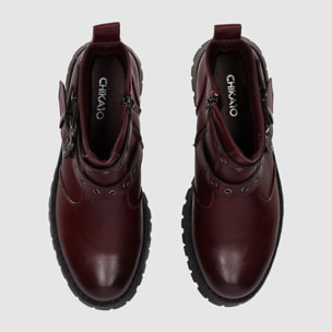 Botines - Vino - Tacón: 5 cm