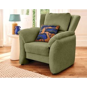 Bastille - fauteuil en tissu velours relief - Vert