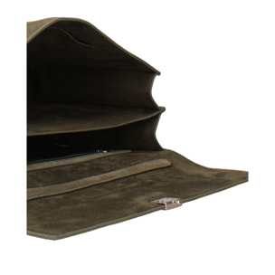 Borsa a spalla da donna Made in Italy - Lavinia Chic - Pelle Scamosciata - 34.5 x 21.0 x 10.0 cm