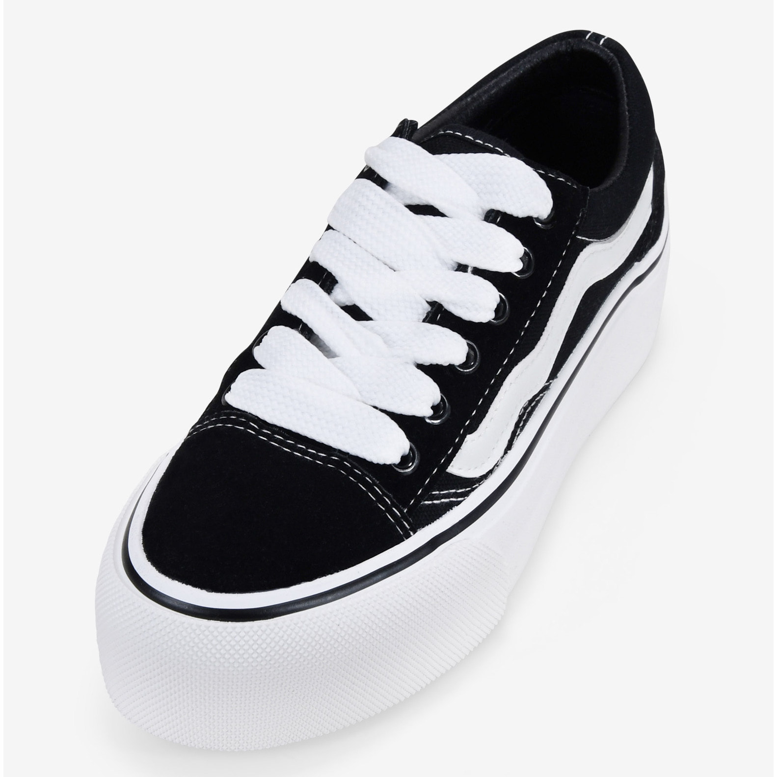 Zapatillas de tela negras con plataforma