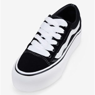 Zapatillas de tela negras con plataforma