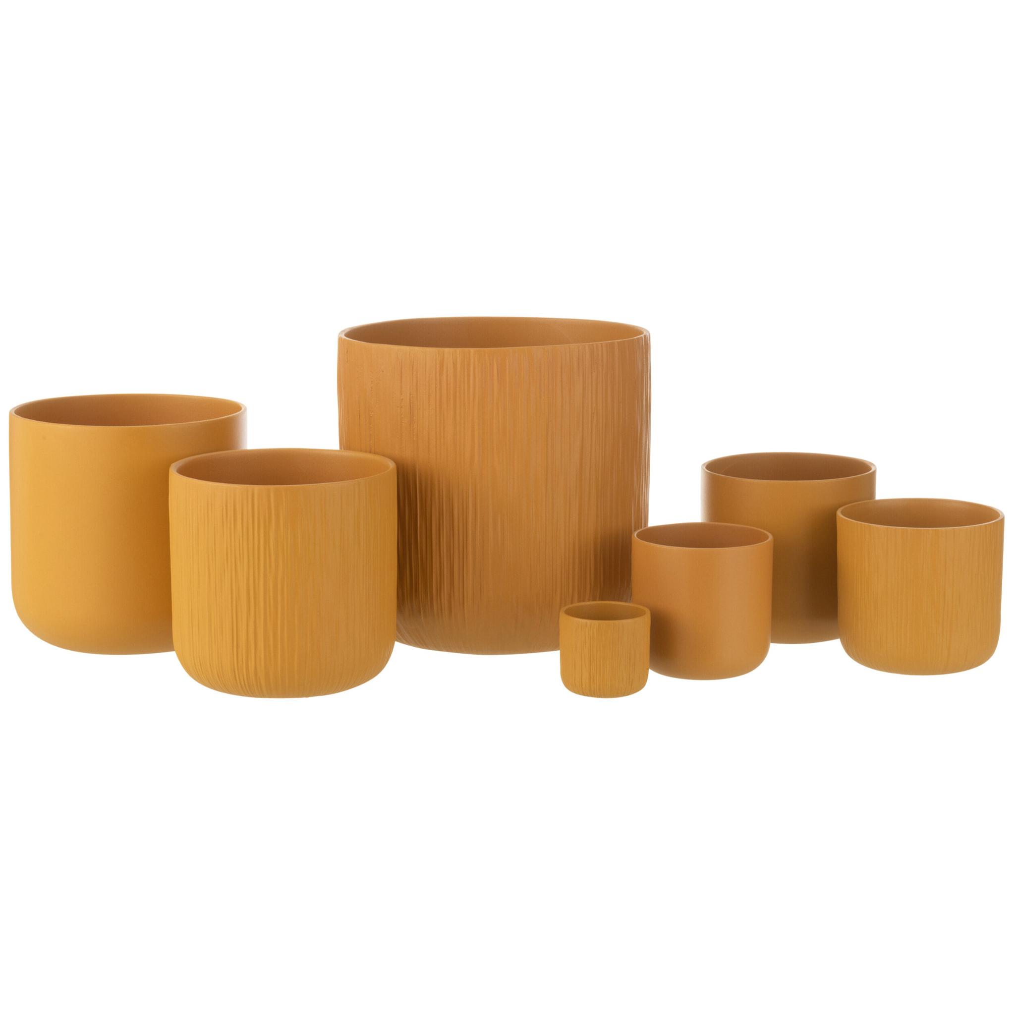 J-Line Cachepot Gen Ceramique Ocre Extra Extra Large Assortiment De 2