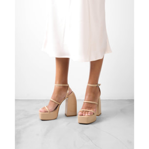 Sandalias  de tacón - Dara  - Beige - 15 cm