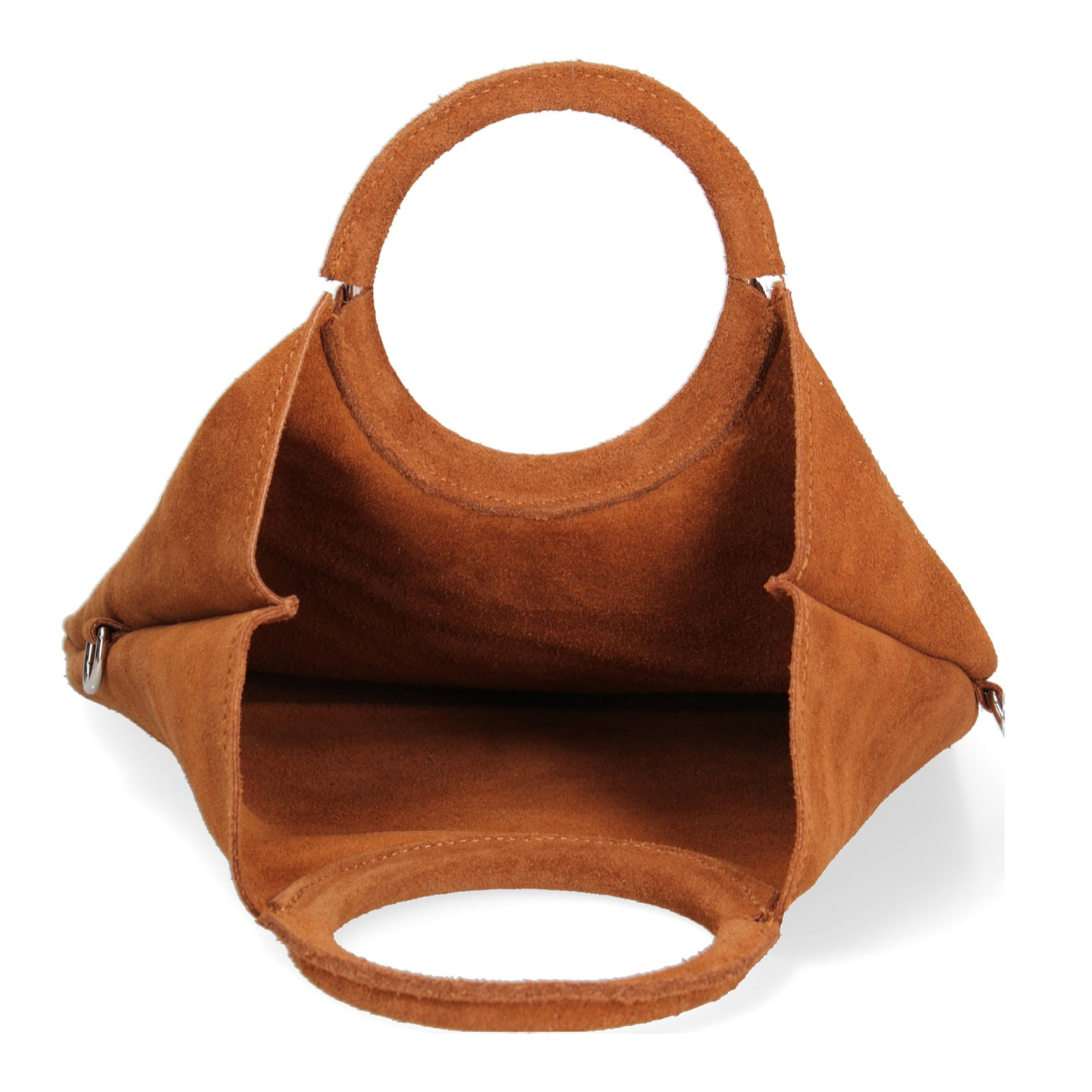 Borsa a mano da donna Made in Italy - Modello Zelia - Pelle scamosciata - 29.0 x 30.0 x 1.0 cm