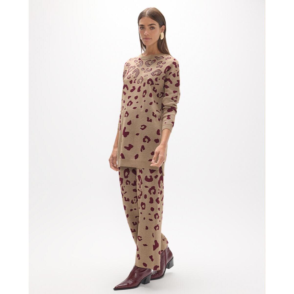 Pantaloni in jacquard di mucca