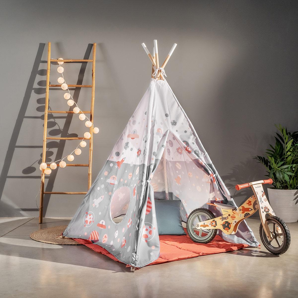 Tipi infantil niños COSMO TIPI poliéster con ventana y base acolchada