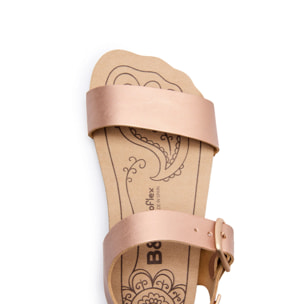 Sandalias Abiertas Barefoot Goflex con Detalles Brillantes en Rosa