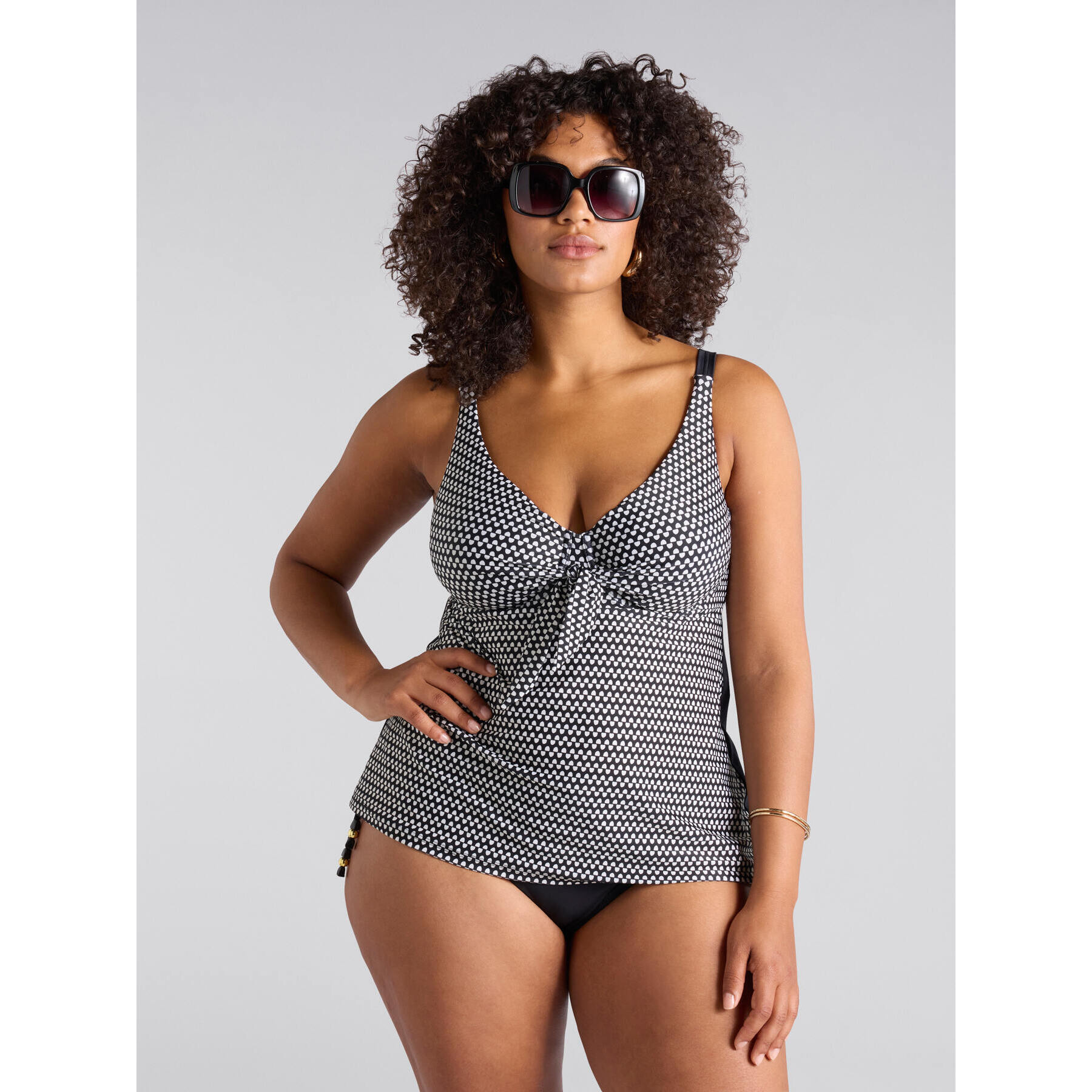 Fiorella Rubino - Top tankini stampa tribal - Nero