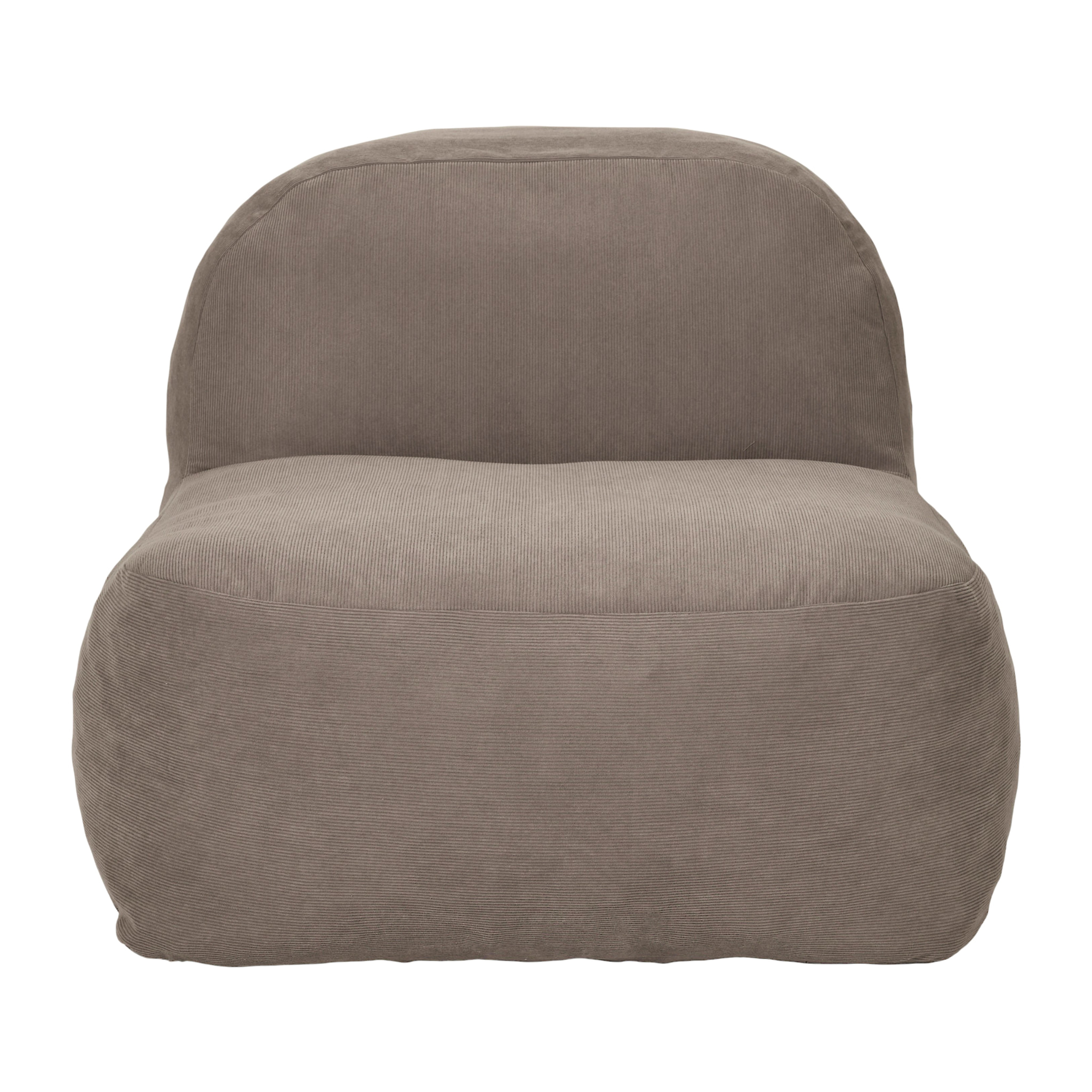 Fauteuil - HOME DECO FACTORY - Compact - Côtelé - Marron